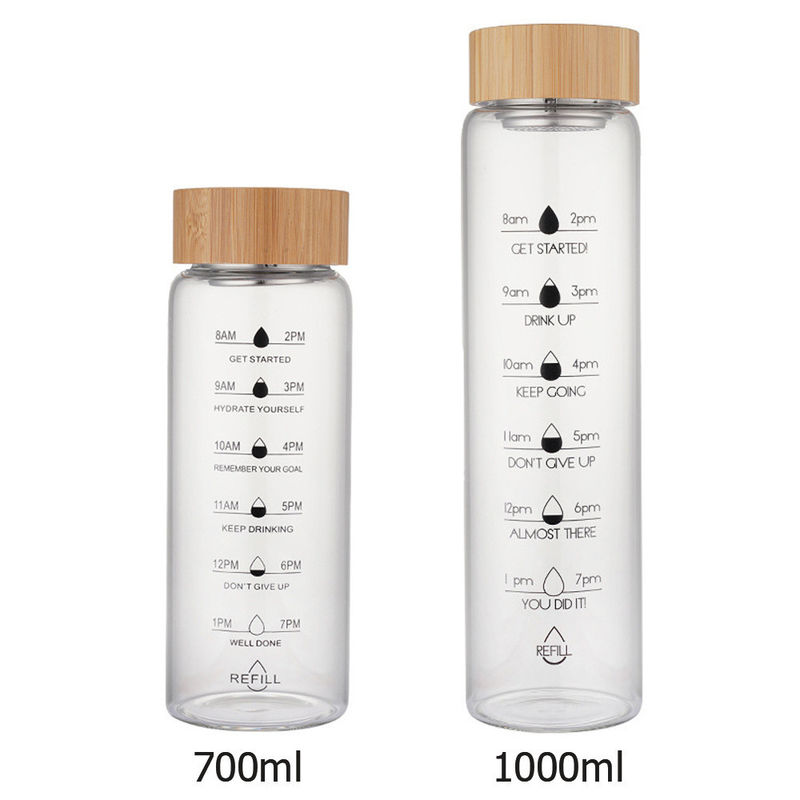 TOUR Copas de vidrio para actividades al aire libre con capacidad de 700 ml / 1000 ml y escala de tiempo