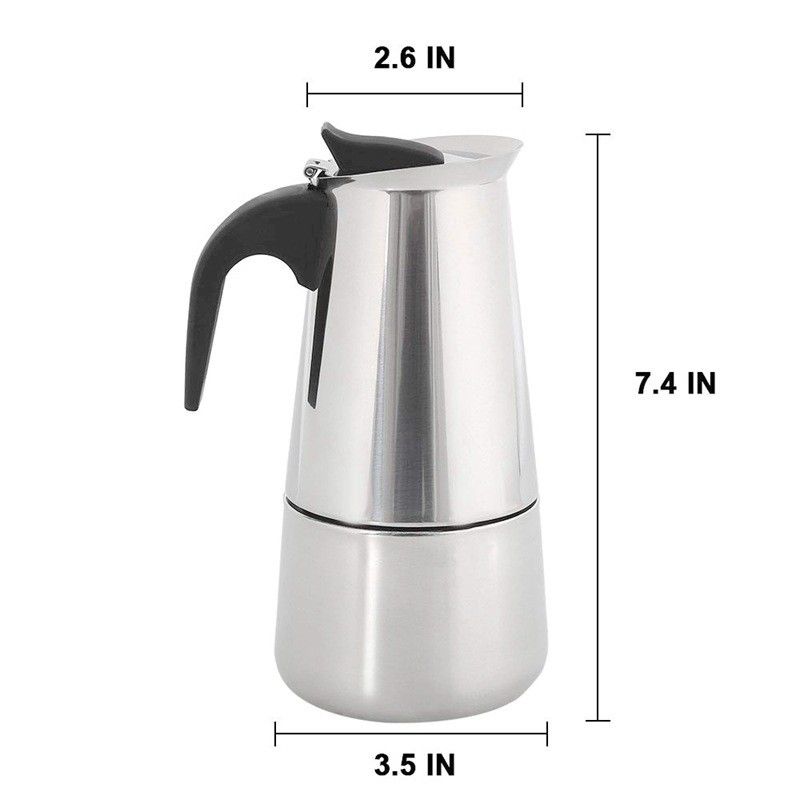Herramientas de café y té 6 tazas de acero inoxidable Moka Pot Espresso Cafetería de Bialetti