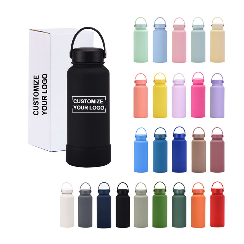 Diseño Clásico botella de agua de acero inoxidable de pared doble de boca ancha de 32 oz para ecológicos