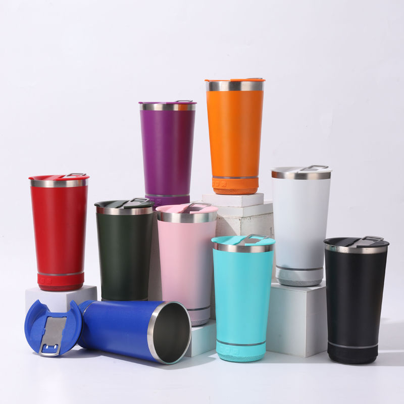Logotipo del cliente 20 oz Bluetooth altavoz tumbler impermeable copa de música de acero inoxidable para la fiesta