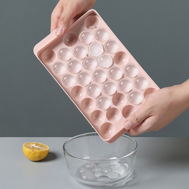 bandeja de hielo circular sin BPA personalizada para el congelador bandejas de hielo redondas pequeñas cubo redondo esfera redonda