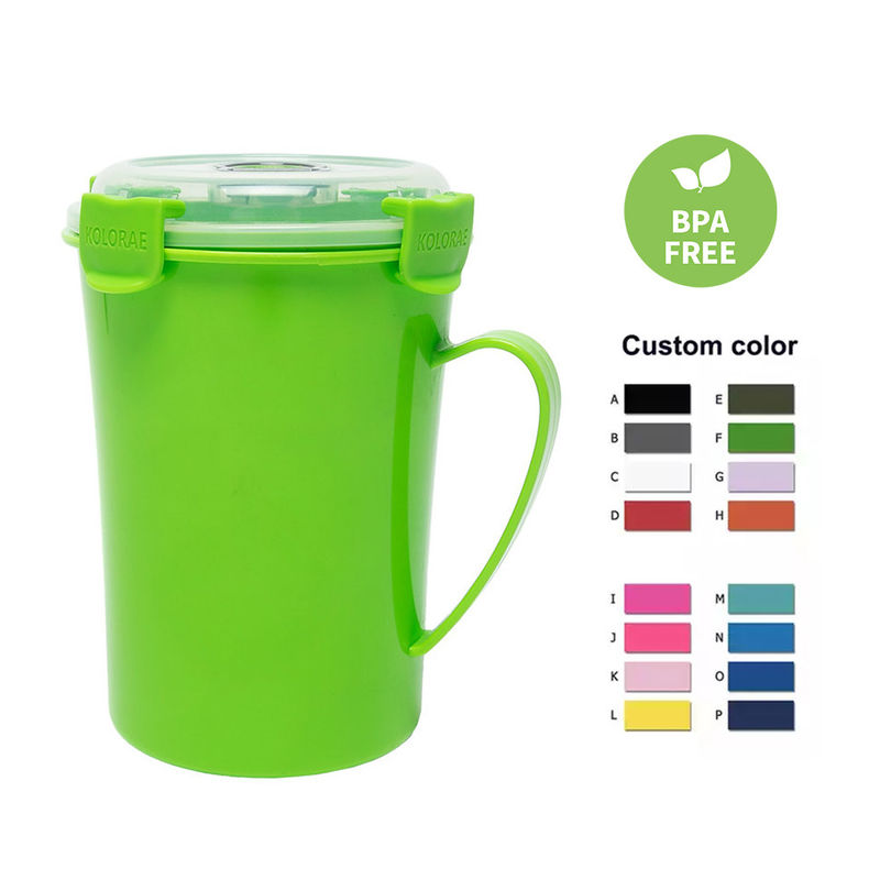 Sopa de comida personalizada sin BPA con taza de recolección de microondas con tapa y ventilación de salida de vapor