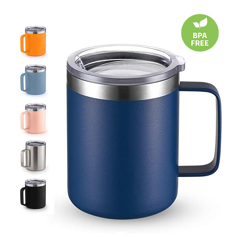 Tazas de café con mango de acero inoxidable para acampar