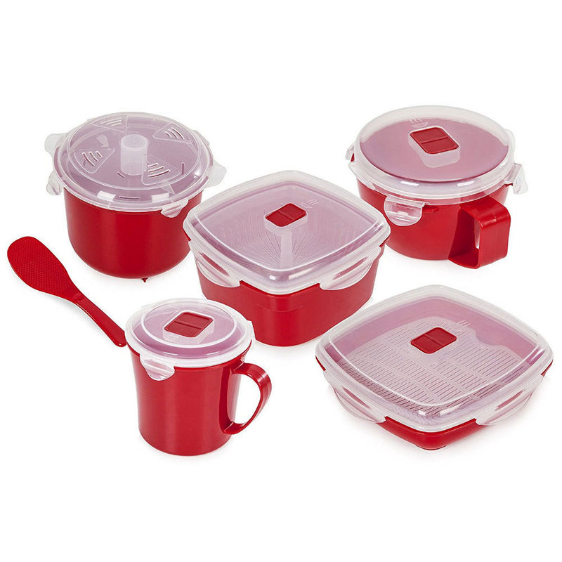 2023 Productos 5 piezas Set de vapor de microondas en material PP con color personalizado