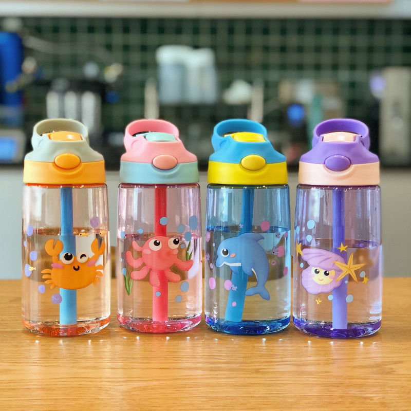 Logotipo personalizado Bpa Bebidas gratis para niños Botella de agua con apoyo de paja Tour Actividad al aire libre