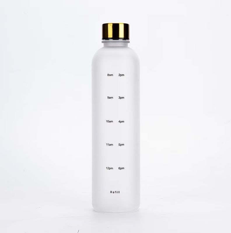 32 oz de Tritán BPA jarra de agua libre con tapa y tiempo de marcado paja para deportes de gimnasio fitness