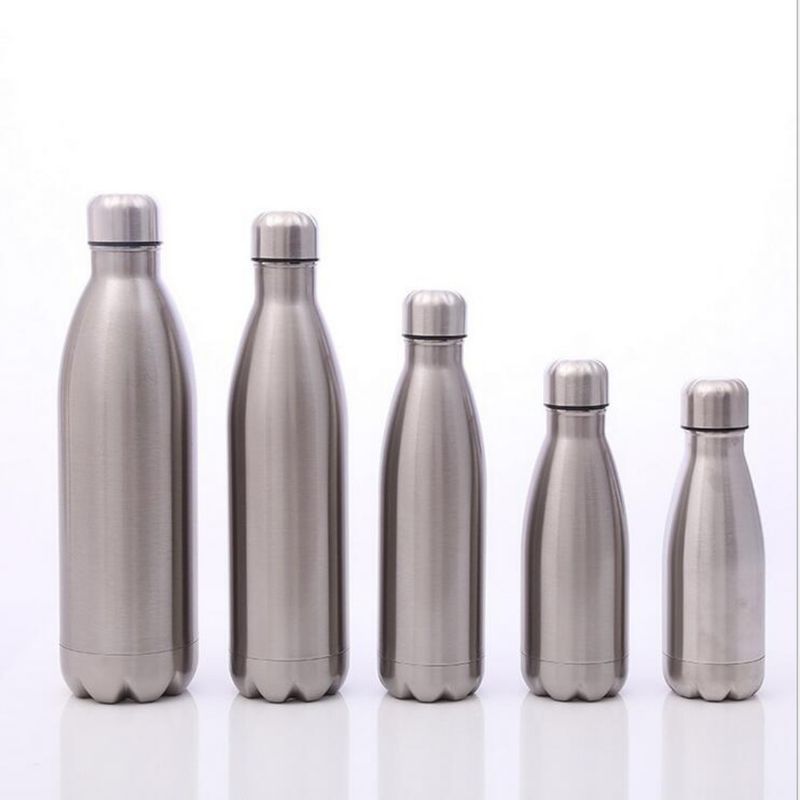 Aislamiento térmico 500 ml de acero inoxidable de doble pared Botella de agua de vacío de forma de cola botella deportiva de sublimación