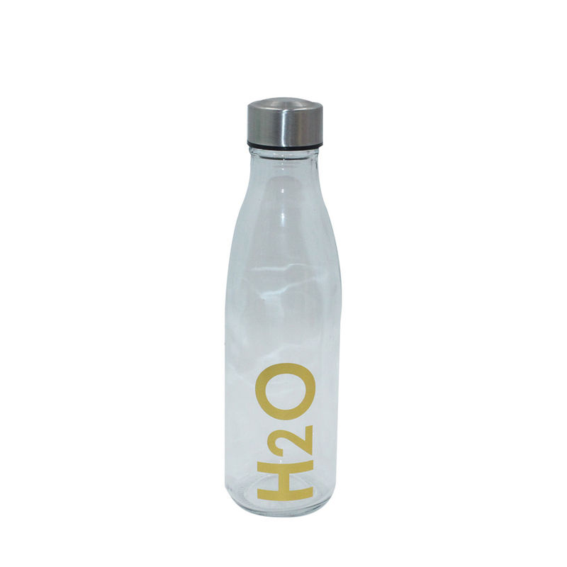 2020 Tour Logotipo personalizado y botella de agua de vidrio ecológica con método directo de bebida